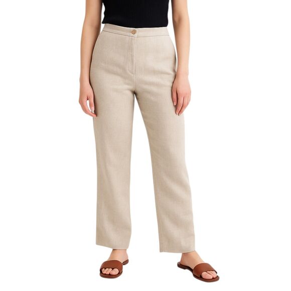 Meral Size EU 44 / US 12 Linen & Cotton Pants Soft Neutral Travel Work Trousers - Picture 1 of 11